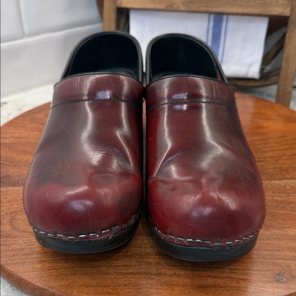 Dansko Red Leather Clogs